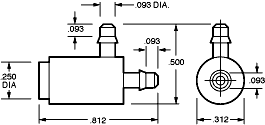 Bronze Needle Valve Restrictor Dimensions-F-2822-20-B80