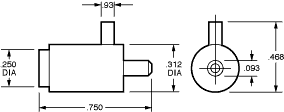Bronze Needle Valve Restrictor Dimensions-F-2822-30