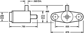 Bronze Needle Valve Restrictor Dimensions-F-2822-21