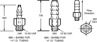 Barbed Restrictor Dimensions